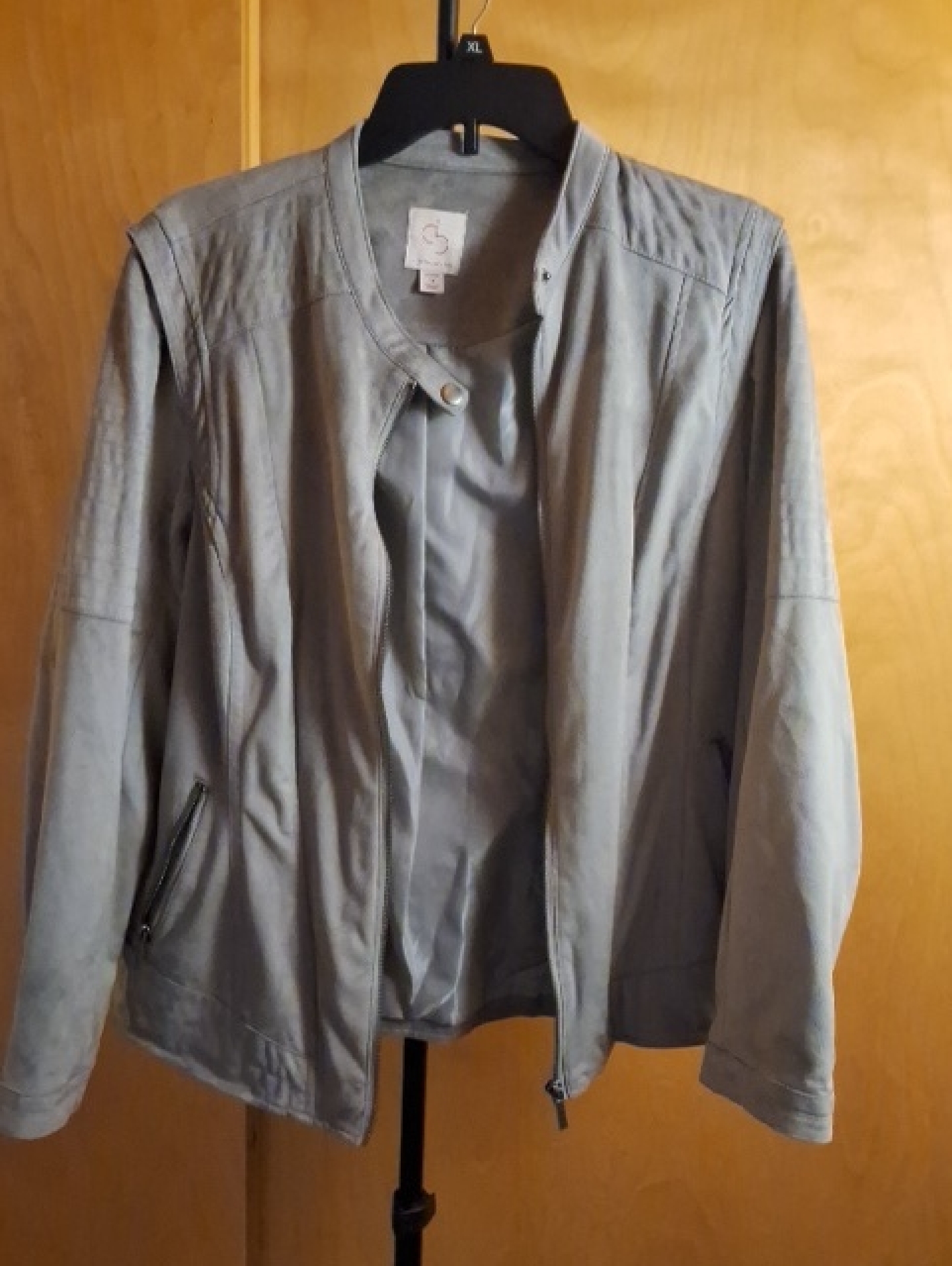 Light Gray Women's Moto Jacket - Unbranded